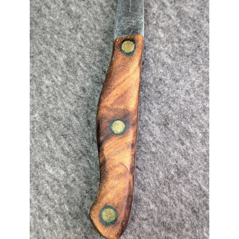 Vintage Lifetime Cutlery Jet Cut D-400 Carving Fork Wood Handle Japan 11